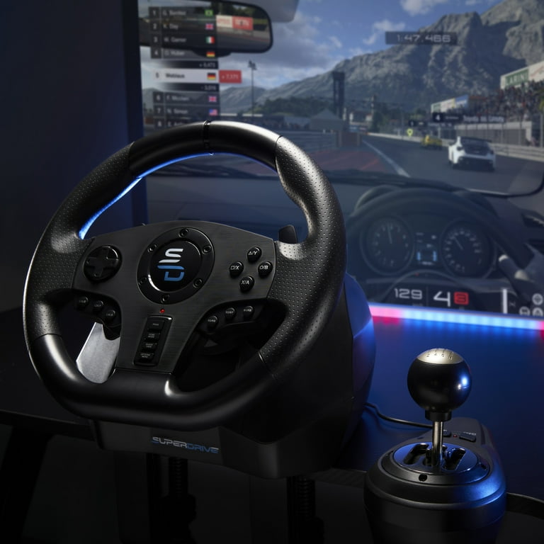 Superdrive - GS850-X Steering wheel for Racing Games with manual shifter, 3 pedals, and paddle shifters for Xbox Serie X/S, PS4, Xbox One Superdrive - GS850-X Steering wheel for Racing Games with manual shifter, 3 pedals, and paddle shifters for Xbox Serie X/S, PS4, Xbox One