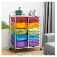 thumbnail image 2 of 15-Drawer Rolling Storage Cart, Multipurpose Utility Cart with Wheels - Home Office Organizer, School Supplies, Scrapbooking, Multicolor, 2 of 8