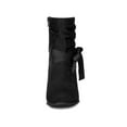 thumbnail image 6 of BLISSFUL STEP Women's Slouch Boots Ankle-High Block Heel Bow Decor Boots Black 9, 6 of 8