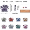 thumbnail image 3 of Alloy Enamel Slider Charms Dog Paw Prints Platinum Mixed Color 13x15.5x4.5mm Hole: 2x8mm 5pcs/color 45pcs/box, 3 of 8