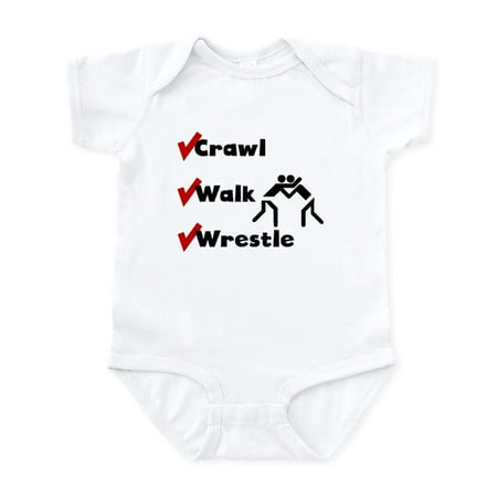 

CafePress - Crawl Walk Wrestle Body Suit - Baby Light Bodysuit Size Newborn - 24 Months