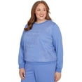 thumbnail image 3 of Alfred Dunner Women's Plus-Size Embroidered Patchwork Long Sleeve Top Size 2X Pearl Heather, 3 of 9