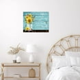 thumbnail image 3 of Sunflower Hummingbird Wall Art Canvas Inspirational Quotes Poster Print Modern Farmhouse Yellow Flower Teal Vase Vintage Wood Artwork Decor Bathroom Bedroom Living Room Wall Hanging 16x12Inch, 3 of 6