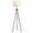 Black, variant on HOMCOM 59.75" Floor Lamp Standing Lamp Fabric Lampshade E26 Lamp Holder Steel Tripod Living Room