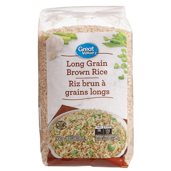 Riz brun à grains longs Great Value 900 g