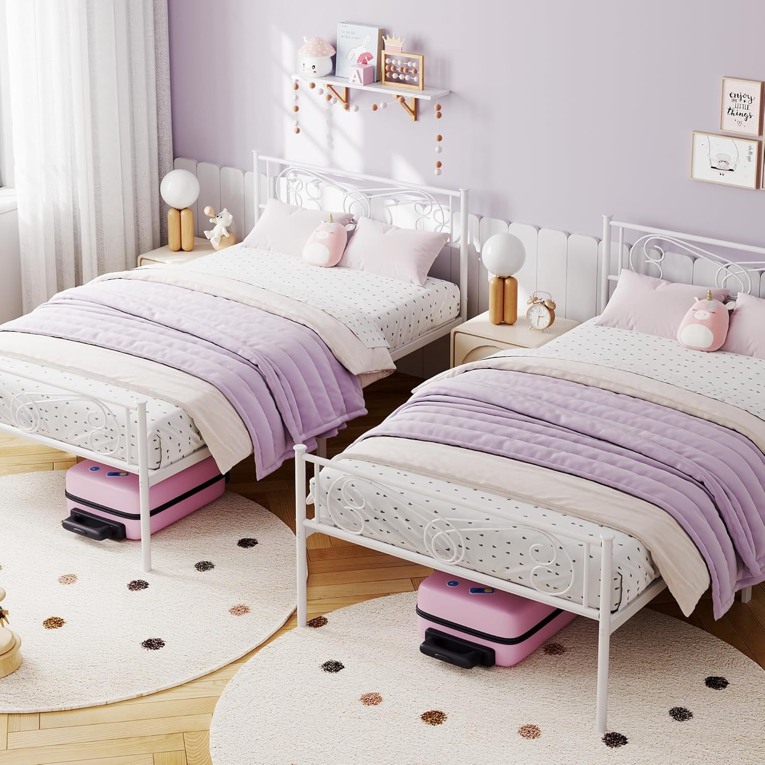 King Size Bed Frame with Headboard and Footboard,Bed Frame King Size,Metal Bed Mattress Foundation,Under Bed Storage,No Box Spring Needed