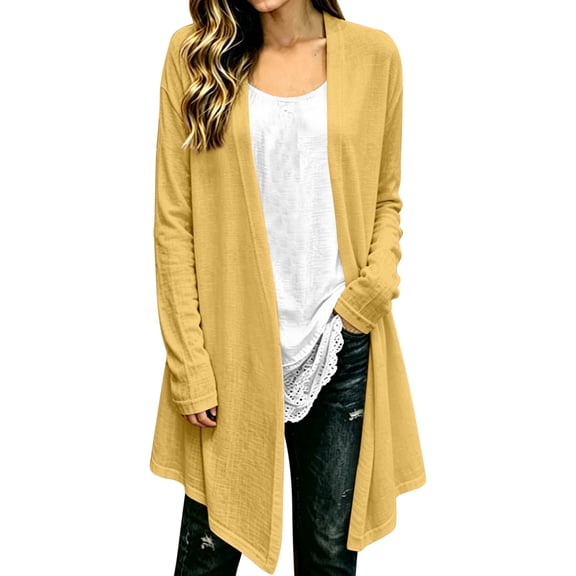 Lightweight Cardigans For Women 2026 Trendy Fall Draped Open Front Cardigan Long Sleeve Casual Sweaters Coats