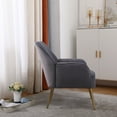 thumbnail image 3 of Fulvari Velvet Upholstered Accent Armchair with Solid Wood Frame for Living Room Bedroom Lounge Balcony Home Office, 3 of 8