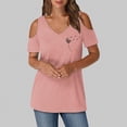 thumbnail image 1 of JMKQLZ Women's Printing Blouses Short Sleeved V-Neck Off Shoulder Fashionable Top, 1 of 5