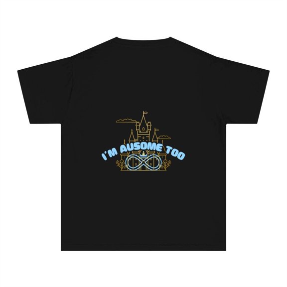 Autism Awareness I'm Ausome Too New Back Design Youth Midweight T-Shirt