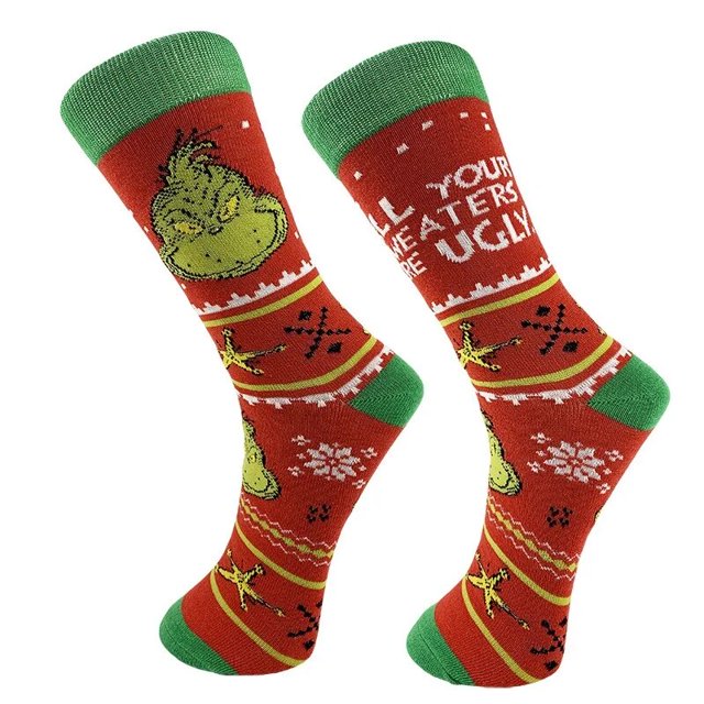 Calcetines MINISO Disney de Navidad Anime The Grinch calcetines de moda para hombre calcetines sexis para parejas calcetines divertidos venta directa talla 40-45