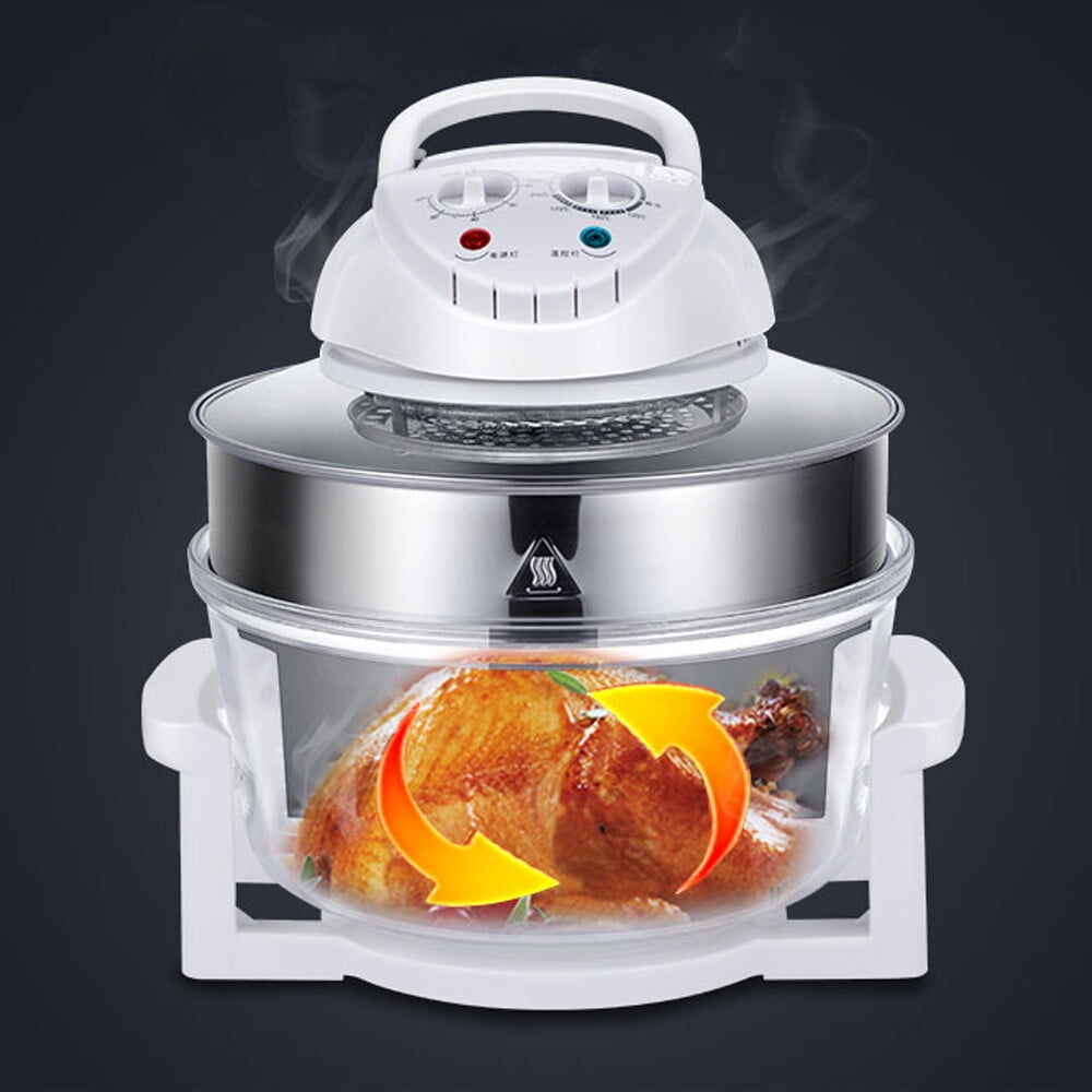 Air Fryer Oven, 110V Halogen Oven Temperature Control Chicken Turkey Roast Grill Fryer, 360 °Vertical Heating Electric Convection Oven Cooker w/Fried, Roasted, Steamed, Defrosted Function(4.49 gal)