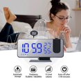 thumbnail image 4 of El reloj despertador con proyector más nuevo de 2023 para el techo del dormitorio, radio reloj digital de proyección con alarmas duales, 4 atenuadores, alarma fuerte LED con espejo grande de 7.3, 4 of 5
