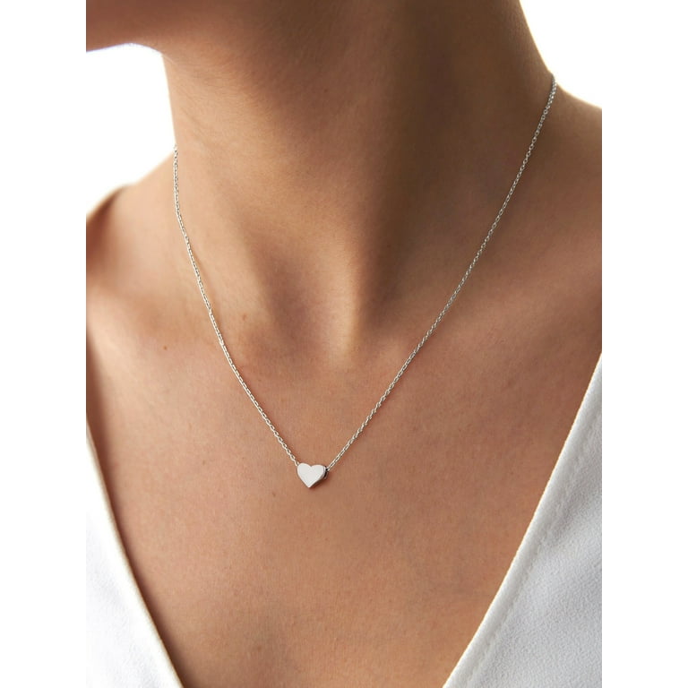 ChicSilver 925 Sterling Silver Necklace for Women Jewelry Tiny Small Heart Necklaces Birthday Mothers Day Gift for Her