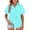 Green, variant on Posijego White Button down Shirt Women Collared Shirts Short Sleeve Linen Shirt Office Work Tops