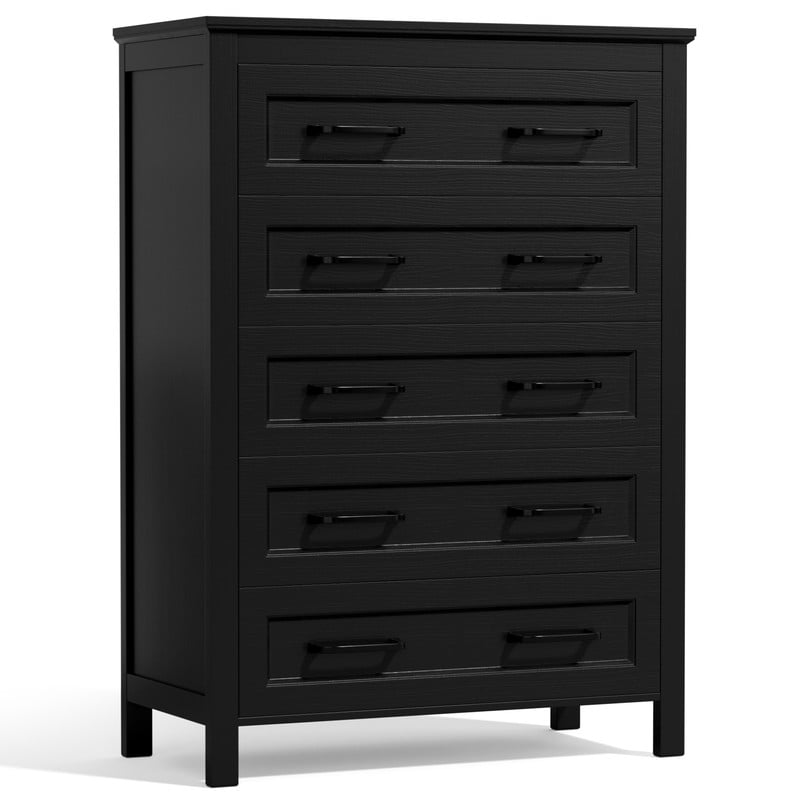 Homall Modern 5-Drawer Dresser Chest, Storage Cabinet Organizer with Handles for Bedroom, Living Room, Closet, Hallway,Black