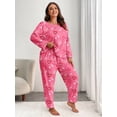 thumbnail image 3 of Plus Size Pajamas: Syphorium Pajamas for Women Plus Size, Long Sleeve Soft Prints Pjs Loungewear Nightwear, 3 of 5