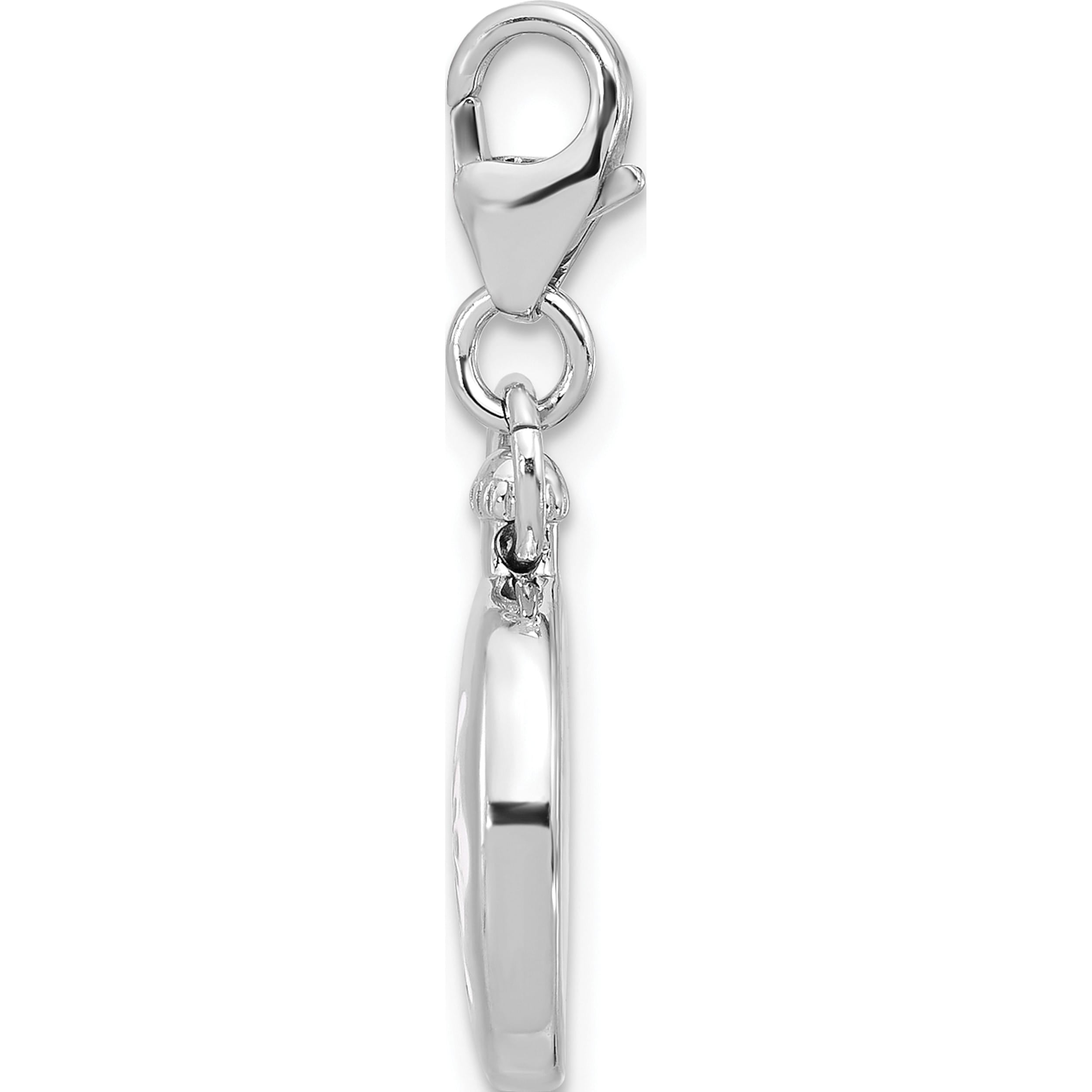 Sterling Silver Ss Amore La Vita Rhodium-Pl Enamel Reversible 3-D Compass Charm (Width 13.4) (Length 27.8) - Jbsp