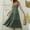 Army Green, variant on Sakmal Womens Dresses Summer Green Long Square Neckline Lace Sleeveless Solid Ruffle Flowy Slip Dress