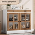 thumbnail image 3 of QinaQin 35.4-Inch Glass-Door Sideboard with Storage Space and Drawers, Modern Style, Suitable for Dining Room and Kitchen, 3 of 9