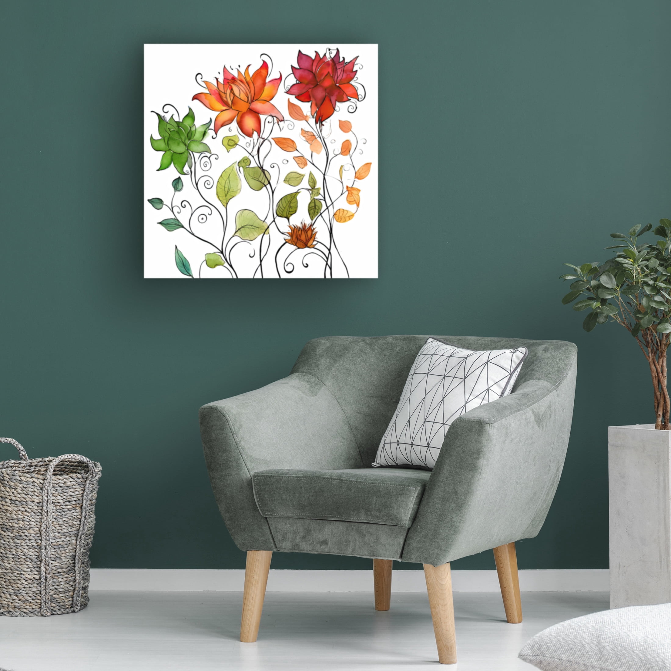 Canvas Wall Art - Sasha 'Vivacious III' Wall Art for Living Room, Bedroom, or Office Décor by Trademark Fine Art - 18 x 18 Inches
