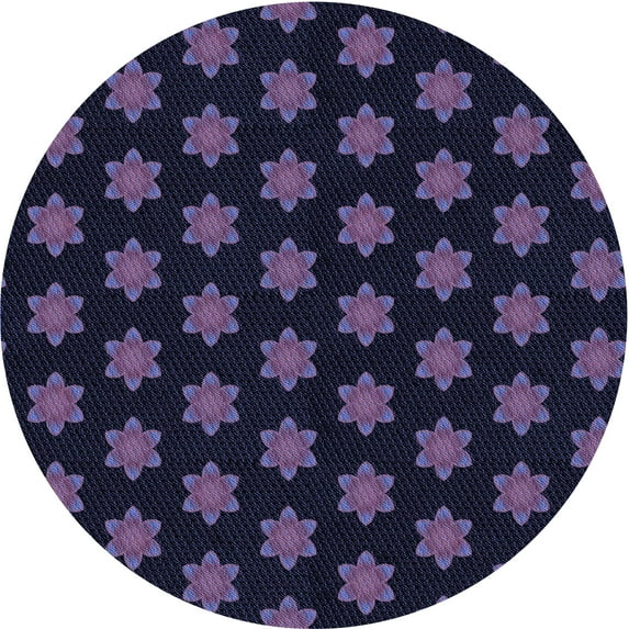 Ahgly Company Indoor Round Patterned Deep Periwinkle Purple Area Rugs, 3' Round