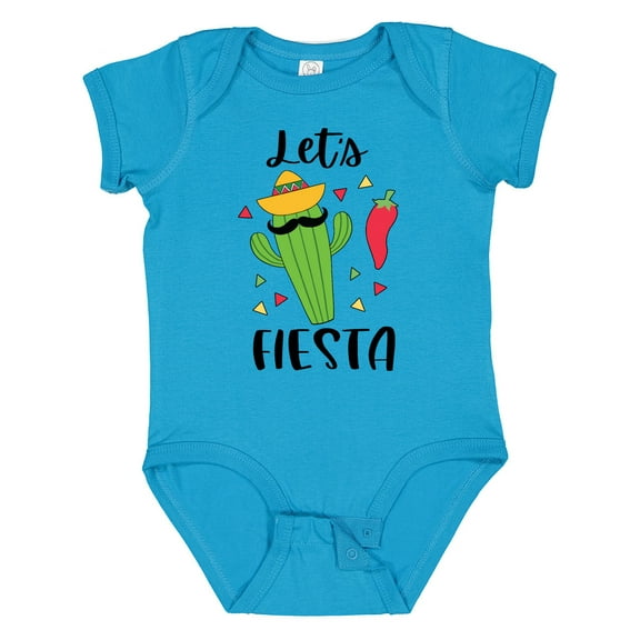 Inktastic Cinco De Mayo Let's Fiesta Cute Cactus with Sombrero Boys or Girls Baby Bodysuit