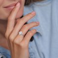 thumbnail image 4 of Cloud Jewel Timeless 2.3 Ct Oval Cut Diamond Leafy Solitaire Ring for Women - Lab Created Diamond Ring for Women's - 14K White Gold Over - Ideal for Engagements, Weddings, and Birthday Gifts, 4 of 7