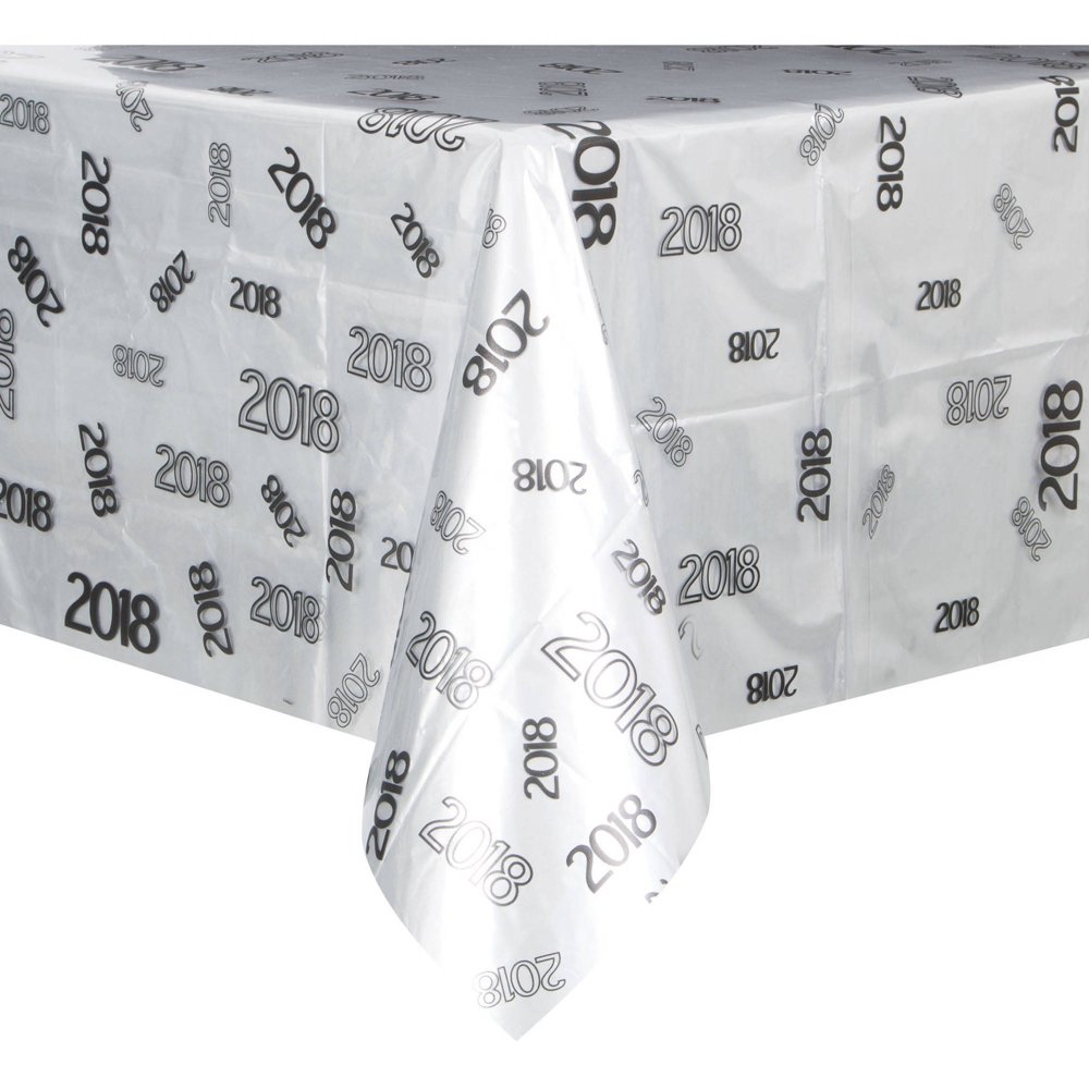 Plastic 2018 Clear Table Cover, 108" x 54"