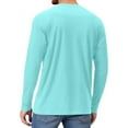 thumbnail image 4 of WTOBBY Men's Raglan Sleeve Sports Top in Solid Color with Long Sleeve Design for Active Wear Lightweight and Comfortable Athletic Shirt for Training ,Light Blue 2XL, 4 of 6