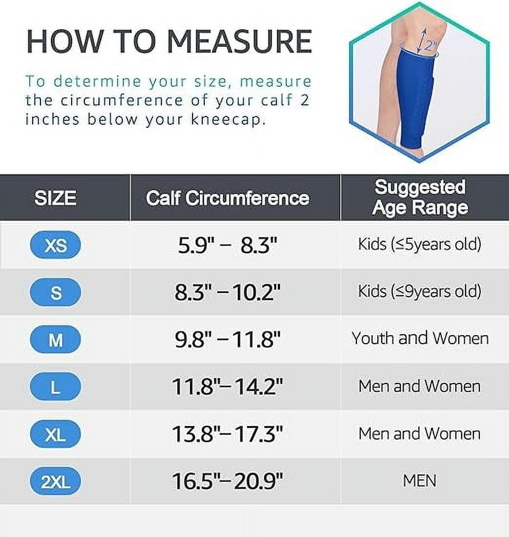 Soccer Shin Guards Shin Pads for Kids Youth Adult, Calf Compression Sleeve with Honeycomb Pads, Support for Shin Splint Baseball Boxing MTB, Lightweight (1 Pair, Blue, XL)