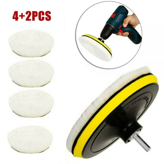 6pcs/set 3in Buffing Polishing Pad Car Polisher Drill Wool Wheel Mop Kit
