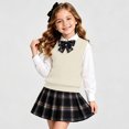thumbnail image 3 of Qingpeng Boys Girls V Neck Pullover Vest Sleeveless School Top with Cable Texture Design, 3 of 8
