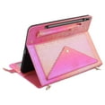 thumbnail image 3 of Colorful Handbag for Samsung Galaxy Tab S9 FE Plus/S9 Plus/S10 Plus, Stand PU Leather Cover with Crossbody Strap & Handstrap with elastic, Multi-Card Slots Cash Pen Slot Envelope Case, Rose, 3 of 10
