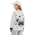 thumbnail image 2 of Xoenoiee Pug Dog Heart Print Girls Oversized Sweatshirt Crewneck Pullover Long Sleeve Soft Comfy Outerwear Casual Tops for Fall Winter, 7-8 Years, 2 of 7