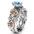 thumbnail image 3 of Conjunto de dos piezas de anillo con gemas de cristal de dos colores y diamantes de Europa y Estados Unidos, 3 of 6