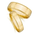 thumbnail image 3 of Pompeii3 Matching Gold His Hers Polished Wedding Band Ring Set, 3 of 5
