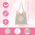 thumbnail image 2 of Cute Tote Bags,Beach Bag,Mesh Knitted Bow Tote Bag,Crochet Shoulder Handbags,Bohemian Bags,Summer Bags for Girls and Ladies Summer Beach Vacation,Pink,Topboutique, 2 of 8