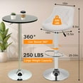 thumbnail image 2 of Modern Bar Stools Set of 2 Counter Height Adjustable Bar Chairs with Back and Chrome Base PU Leather Barstools Island Chairs for Kitchen Living Room Pub Swivel Bar Stools ( White ), 2 of 7