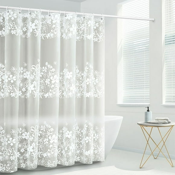 kkbbma Clearance under $5 Shower Curtains For Bathroom, Lace Floral Print Shower Curtain for Bathroom with Hooks, Curtains 71 Inches Long, Weighted Hem,Waterproof Bath Accessories, Machine Washable