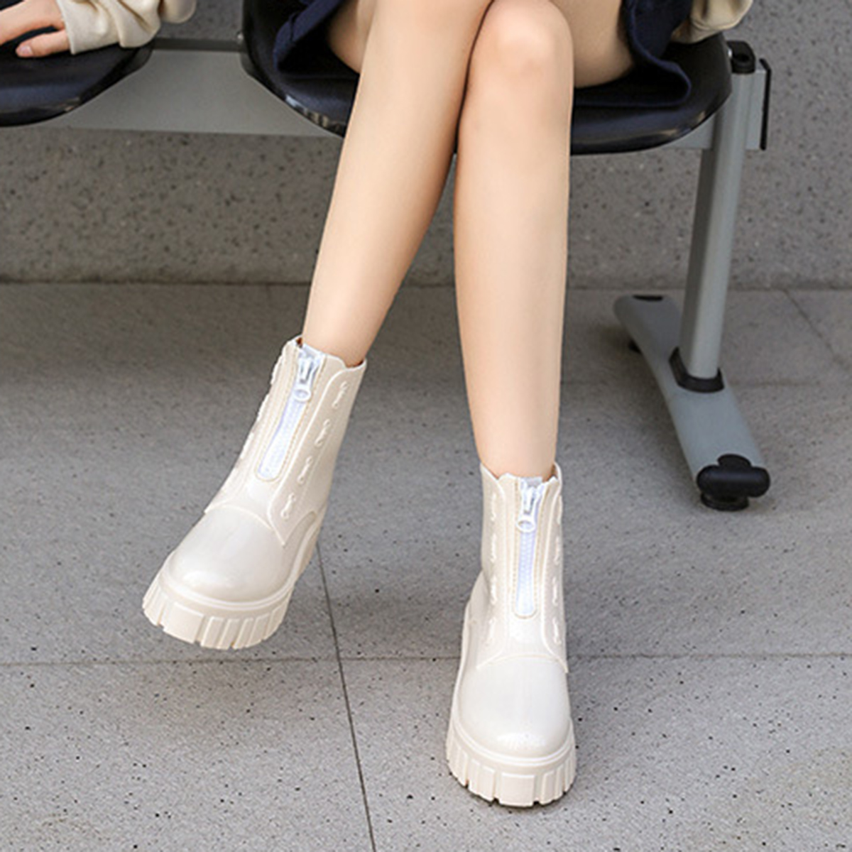 AUXDIQ Rain Shoes Women Mid-calf Boots Waterproof Rain Boots Outdoor Garden Shoes