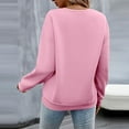 thumbnail image 6 of Aobny Sweatshirts Loose Women Pink Pullover Long Sleeve Crew Neck Dressy Women Sweatshirts, 6 of 6