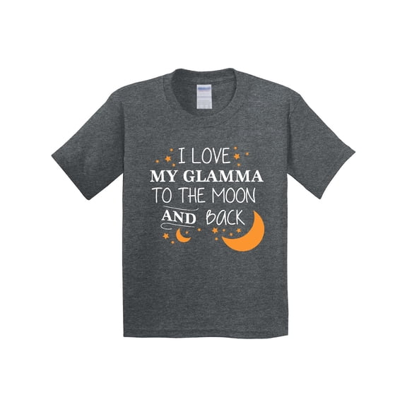 Inktastic I Love My Glamma to the Moon and Back Youth T-Shirt