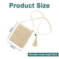 thumbnail image 2 of Sac Bandoulière en Paille pour Femmes, Sac d'Épaule Tissé à la Main pour la Plage avec Pompons, 2 of 5