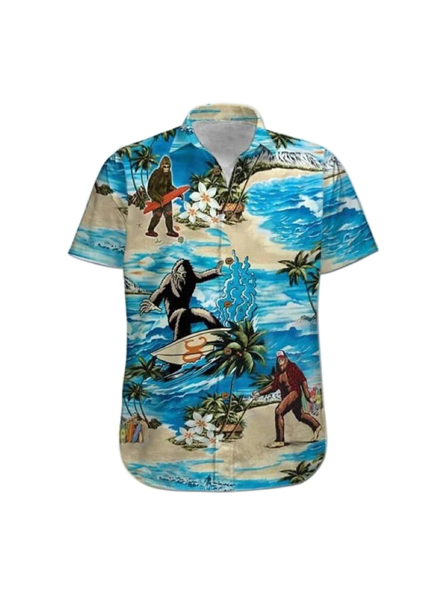 Summer Shirts Men Printing Animal Short Sleeve for Cool Mens Shirt