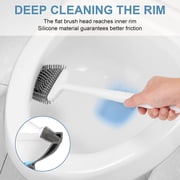 kaxionage Toilet Brush with Flexible Brush Head and Silicone Bristles, Quick Drying Holder Set for Bathroom, Compact Size