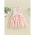 thumbnail image 3 of Bagilaanoe Toddler Baby Girl Summer Dress Butterfly Sleeveless A-line Princess Dresses 6M 12M 18M 24M 3T 4T Kids Casual Tulle Swing Sundress, 3 of 8