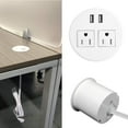 thumbnail image 5 of Desk Power Grommet with USB 3 inch USB Grommet for Conference Desk Hole Power Station Hub 2 AC Outlets 2 USB Ports 6.56 ft Heavy Duty Power Cord UL ETL Certificated, 5 of 5