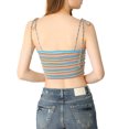 thumbnail image 4 of INSPIRE CHIC Women's Striped Tie Spaghetti Straps Summer Cami Tube Tops S Multicolor Blue, 4 of 9