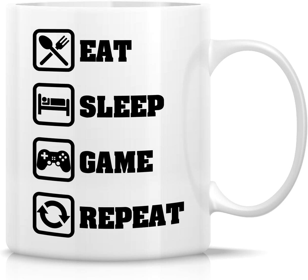 Funny Mug - Eat Sleep Game Repeat Computer Video Games Gamer 11 Oz Ceramic  Coffee Mugs - Funny, Sarcastic, Inspirational birthday gifts for him,  friend, brother, husband, boyfriend, coworkers 